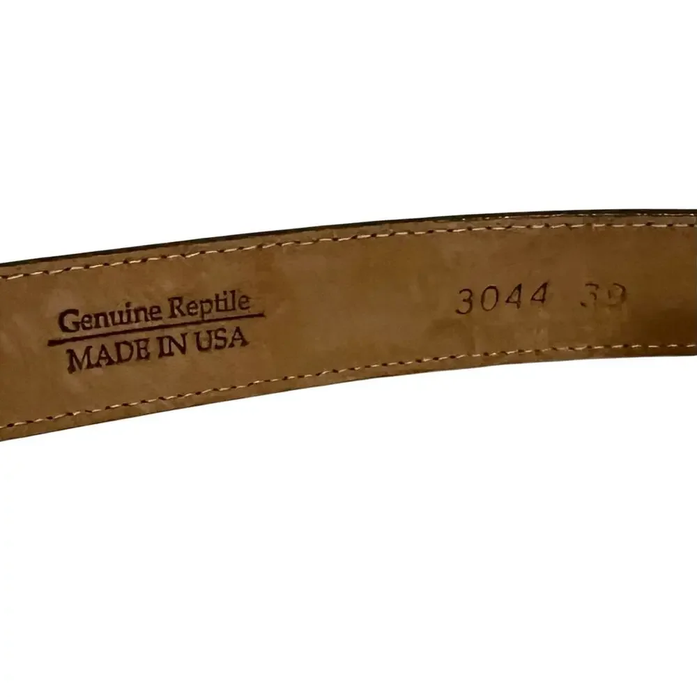 WCM New York Gold Genuine Reptile Vintage Belt USA Made Size M/ 3044 39